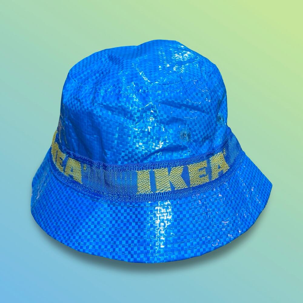 IKEA Knorva Bucket Hat Blue Frakta Bag Material Limited Edition Streetwear OSFA